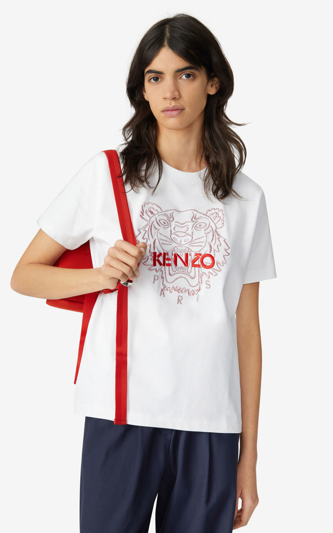 Kenzo Tiger loose fitting Majice Ženske - Bijele - Hrvatska NFOMIX973